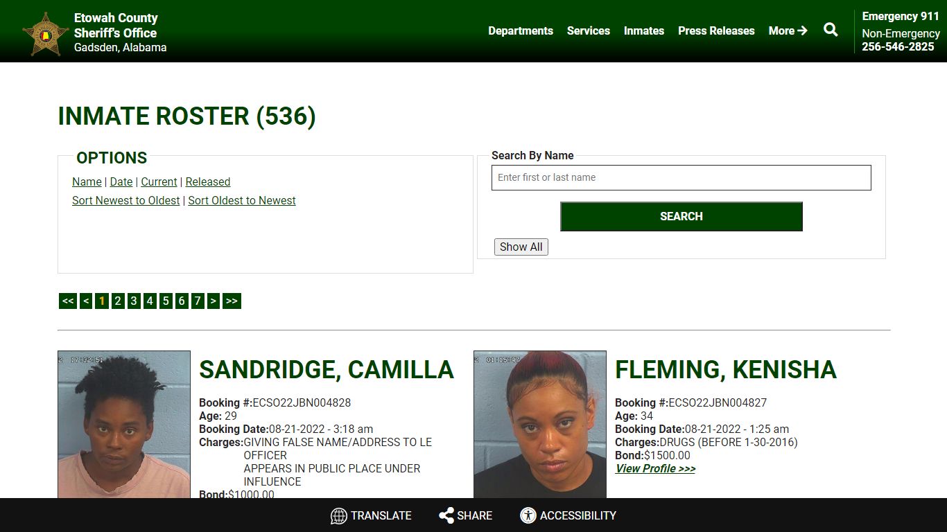 Inmate Roster - Current Inmates Booking Date Descending - Etowah County ...
